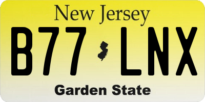 NJ license plate B77LNX