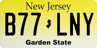 NJ license plate B77LNY