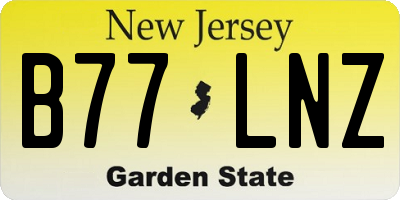 NJ license plate B77LNZ