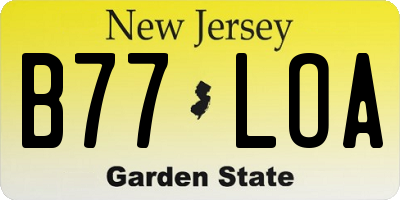 NJ license plate B77LOA