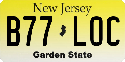 NJ license plate B77LOC