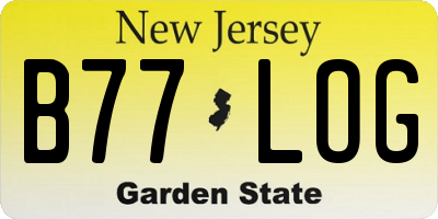 NJ license plate B77LOG