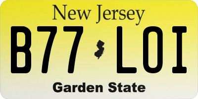 NJ license plate B77LOI