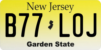 NJ license plate B77LOJ