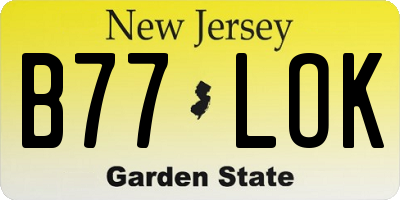 NJ license plate B77LOK