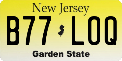 NJ license plate B77LOQ