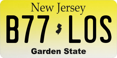 NJ license plate B77LOS