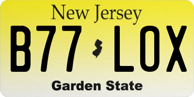 NJ license plate B77LOX
