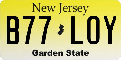 NJ license plate B77LOY