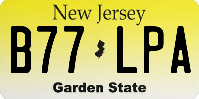 NJ license plate B77LPA