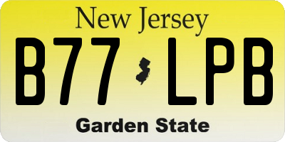 NJ license plate B77LPB
