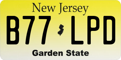 NJ license plate B77LPD