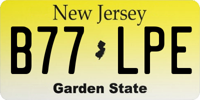 NJ license plate B77LPE
