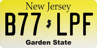 NJ license plate B77LPF