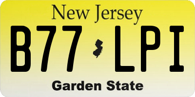 NJ license plate B77LPI
