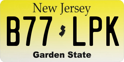 NJ license plate B77LPK
