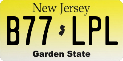 NJ license plate B77LPL