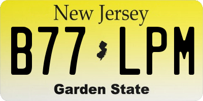 NJ license plate B77LPM