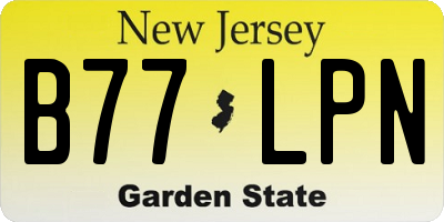 NJ license plate B77LPN