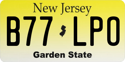 NJ license plate B77LPO