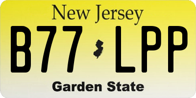 NJ license plate B77LPP