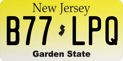 NJ license plate B77LPQ