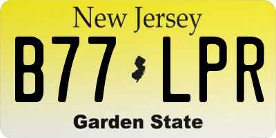 NJ license plate B77LPR