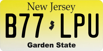 NJ license plate B77LPU