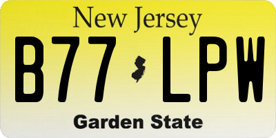 NJ license plate B77LPW
