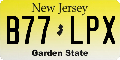 NJ license plate B77LPX