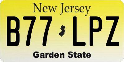 NJ license plate B77LPZ