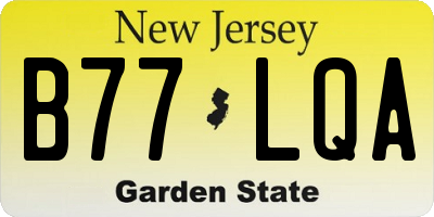 NJ license plate B77LQA