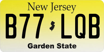 NJ license plate B77LQB