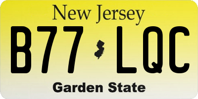 NJ license plate B77LQC
