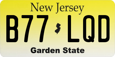 NJ license plate B77LQD