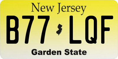 NJ license plate B77LQF