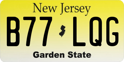 NJ license plate B77LQG