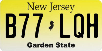 NJ license plate B77LQH