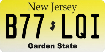NJ license plate B77LQI