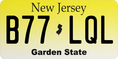 NJ license plate B77LQL