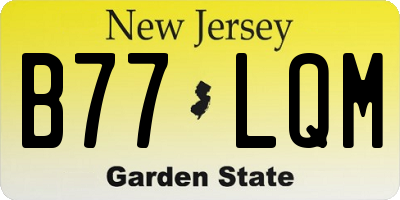 NJ license plate B77LQM