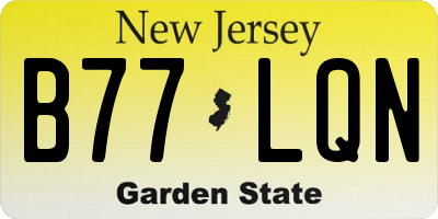 NJ license plate B77LQN
