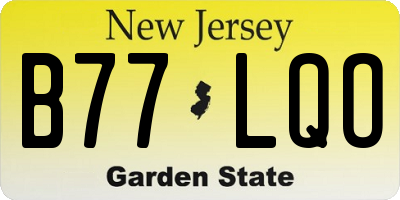 NJ license plate B77LQO