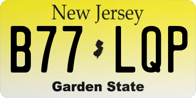 NJ license plate B77LQP