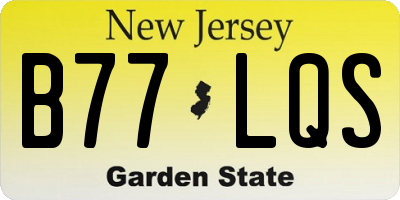NJ license plate B77LQS