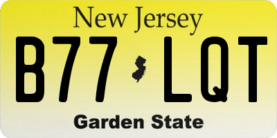 NJ license plate B77LQT