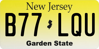 NJ license plate B77LQU