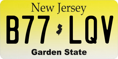 NJ license plate B77LQV