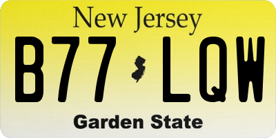 NJ license plate B77LQW