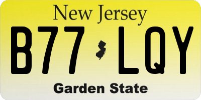 NJ license plate B77LQY